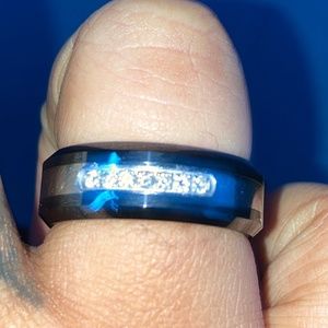Ceramic stainless steel diamond ring